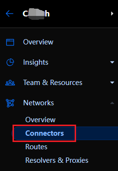 Network -> Connectors
